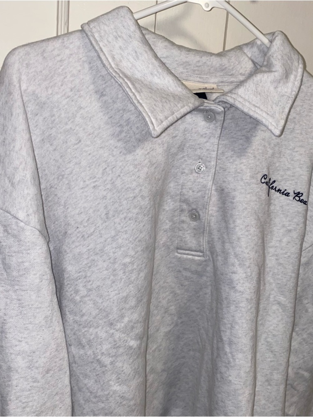 Universal Thread XXL Light Gray Leisure Studio Long Sleeve Fleece Polo Shirt - Picture 14 of 14